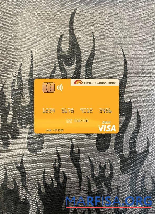 Blank Hawaii First Hawaiian Bank visa debit card photolook front example